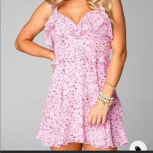 Buddy Love Julia Pink Star Print Mini Dress